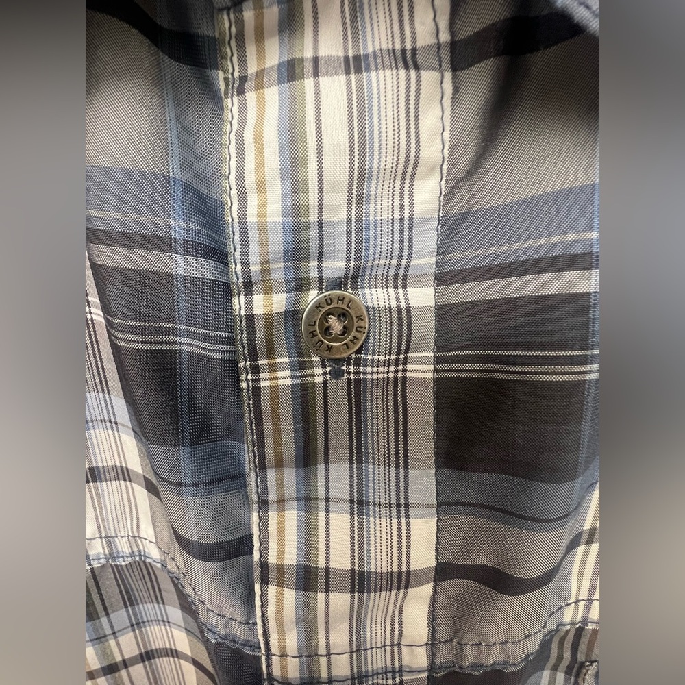 Kuhl - Size: Large, Men's Gray/Blue Plaid Shirt - Picture 2 of 6